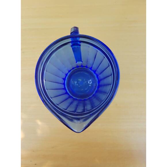Vintage Cobalt Blue Creamer, Aurora Hazel Atlas Small Pitcher 1930s, Kitchen - Picture 3 of 5